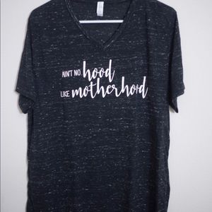 Heather grey marble v neck “motherhood”